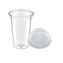 원타임팩 92파이 페트 무인쇄 아이스 컵 + 돔형 뚜껑 세트 591ml (20온스), 100개입, 4세트
