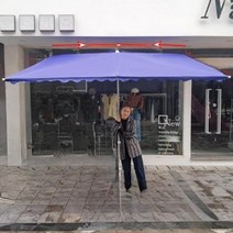 횡단보도파라솔 차양막 스마트 그늘막 초대형 옥상 테라스 신호등, Blue 3x2 Four Bones