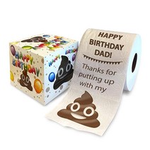 Printed TP 프린트TP Happy Birthday 해피벌스데이 Dad Thanks for Putting Up With My Poop 프린트 화장지 롤 - 재미있고 참신한 선