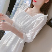 무지 시폰 원피스 봄 느낌 날씬해 보여
