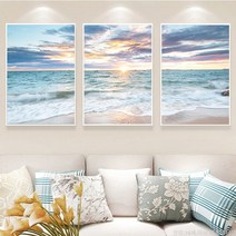 안묵 보석십자수3연화 일출 풍경 보석십자수 3단 보석십자수 비즈 공예, 180x80CM