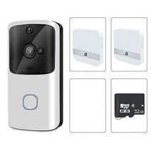 스마트 초인종 m10 hd 720p 2.4g 무선 와이파이 비디오 카메라 비주얼 인터콤 야간 투시경 ip 도어 벨 무선 보안 카메라, 옵션 4, 미국 플러그