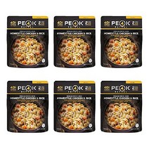 피크 리필 치킨 라이스 미군 서바이벌 전투 식량 군대 캠핑 식품 배낭 백패킹 하이킹 40g, 6개 파우치 1세트