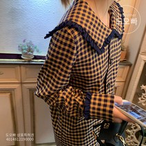도오빠 원피스 체크원피스 프릴원피스 미디원피스 가을원피스 여성 드레스 노랑체크 캐주얼 데이트룩 여친룩 10대 20대 귀여운 봄 가을 간절기 환절기 봄원피스 무릎길이 깅엄체크 깅엄체크원피스