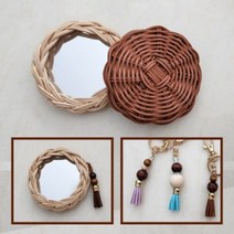 1+1 라탄 공예 독학 재료 DIY 키트 라탄 거울 만들기(무료 동영상+태슬 장식 서비스) 라탄공예자격증, 라탄거울키트 1+1