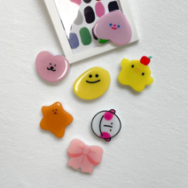 스마트 그립톡 앙증 병아지 독특 페이스 얌얌 노른자 사랑해 하트 보고싶어 별 맛있어 복숭아 러블리 리본 다모였네 귀여운 캐릭터, 병아리