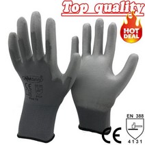 PU 팜 코팅 안전 보호 장갑 니트릴 전문 공급 업체 24 피스/12 쌍 작업, PU1350-GR_S