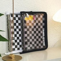 A5 6공 체커보드 모눈 노트 바인더북 스케줄관리, Array, 블랙