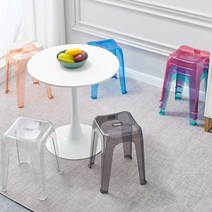 더준 플라스틱 투명의자 카페 고스트체어, L(퍼플)