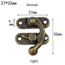 소형금고 가정용 미니 책 스마트 개인 비밀 금고 저금통 사무용 10pcs 32x27mm 골동품 청동 철 자물쇠 걸쇠 후크 잠금 보석 나무 상자 나사 가구 하드웨어, 청동 오른쪽, 01 takou02hj-tong-you