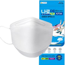 국산 KF94 대형 화이트 블랙 마스크 5개입+아로마 패치 8개입+스트랩 1개, 나로엠 KF94(흰색-대형) 50매