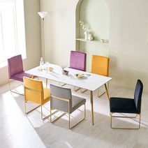 리빙룸가구/마이티 세라믹 4인/6인 식탁세트/포세린 벨벳의자, 6인-18T양면, 배송요청-기재