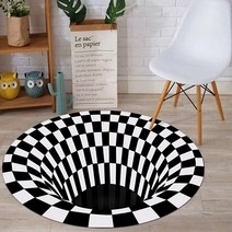 진영커머스 착시매트 강아지 거실 호텔 현관 원형 러그
