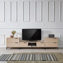 수납많은 자취방 아파트 2400 TV거실장 세트 6색 선반 테레비 심플 앤틱 AV, 화이트