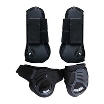 승마 운동기구 승마기 기계 2 쌍 말 힘줄 및 fetlock 부츠 스포츠 점프 앞 뒷다리 보호 부츠 경량 말 보호 장비, 블랙 엘