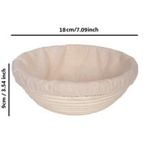 타원형 반죽 Banneton Brotform 등나무 빵 교정 바구니 라탄 고리 버들 발효 사워 도우 바구니 천 커버 포, 09 size 18x9cm, 1개