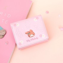 산리오 마이멜로디 심플 지갑 여학생 주니어 캐릭터 미니 슬림 교통카드 반지갑 선물