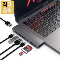 사테치 멀티 어댑터 허브 프로 Pro USB-C 4K HDMI SD카드 스페이스 그레이, 단품