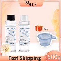 휴비나인 에폭시레진 크리스탈레진 HD 투명 에폭시 수지 접착제 키트 미술 주조 주얼리 프로젝트용 및 코팅 DIY 텀블러 공예 금형 아트 페인팅, 500g