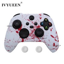 게임 액세사리 교체부품 IVYUEEN XBox 시리즈 S X용 무선 컨트롤러 전사 인쇄 보호 실리콘 케이스 스킨, Blood