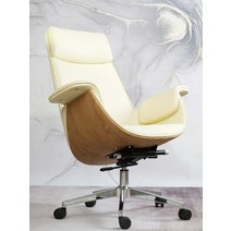 사장님의자 중역용 사장 오피스 회장님 CEO 회사 의자, 알루미늄 합금 받침대, 크림색