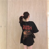 가바바 여성 원피스 RUSH 고품격 그림 포인트 루즈핏 라운드 미니원피스 G36402