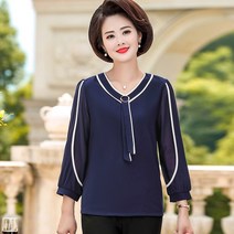 봄 끈 시폰 셔츠 녀의 루즈한 티셔츠 느낌 투피스 활태 니트원피스 40대여성 하객원피스 블라우스 여름가디건 여름블라우스