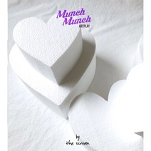 하트 스티로폼 케이크 / 6가지size 생크림 모형 케익 만들기 diy, 2호 (넓이18cm x 높이8cm)