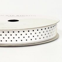리본벨리 땡땡이 골직 리본 15/25mm 16yd 선물 포장 리본 공예 DIY, 25mm, 1.백색
