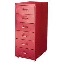 이케아 헬메르 이동식서랍 28cmX44cmX69cm, 레드