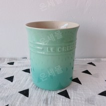 르크루제 수저통 그라데이션 컬러 주방 도구 버킷 저장 탱크 냄비 삽 좌석이있는 프랑스 르를 꽃병 보관 튜브로 사용할 수 있습니다., 녹색 튜브