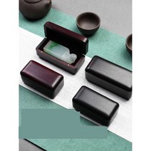 원목 고급 도장 케이스 하드 인감 직인 선물용 보관함, 레드 백단(내경 8.3x2.5x2.5cm)