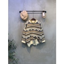 씨샵인더룸 / 티카 지그재그 패턴 라운드넥 노르딕 니트 2color