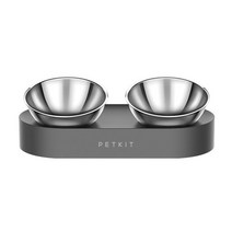 새로운 PETKIT 스테인레스 스틸 더블 피더 그릇 신선한 나노 15도 조절 애완 동물, 스테인리스 보울