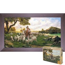 퍼즐피플 기독교 직소퍼즐 모음, 목자되신예수님 500P 액자포함(우드월넛), 500p