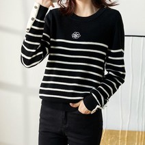 스타일아유 여성 스트라이프 니트 데일리 단가라 긴팔니트 [AYA9KN0157]