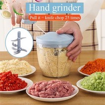 가정용 육절기 후지 골절기 수동 고기 분쇄기 다기능 손으로 뽑은 과즙 기 믹서기 블레이드 푸드 프로세서 고기 민서 주방 도구, b 핑크 900ml