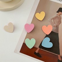 도매팜 사랑스러운 파스텔톤 하트모양 집게 머리핀