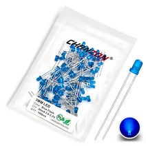 100 Pcs 3mm Led 다이오드 깜박이 흰색 빨간색 녹색 파란색 노란색 Rgb 빠른 느린 플래시 확산 투명 색상 변경 발광 램프 조명, 10 Color Blue Flash