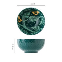 일본식 그릇 카페 가게 홈인테리어 식기 예쁜식기 일식주방용품 6 인치 손으로 그린 릴리프 세라믹 언더글레이즈 홈 레스토랑 밥 국수 라멘 수프 1 개, [01] 6 인치, [06] B2
