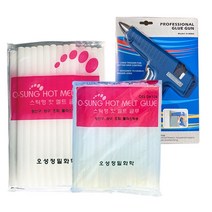 [유니스몰] 오성정밀화학 핫멜트 글루건심 1봉 10봉(1박스) 글루 건 [일회용 손소독제 동봉], 10개입, 소형(7~8mm) 600g