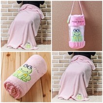 휴대용 보온 무릎담요 낮잠 이불 유아용 개구리 차량용 캠핑담요