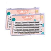 미도 인조속눈썹 부분 언더 가닥 속눈썹 셀프 연장 가속눈썹 블랙 400모 V형 2P, V형  Mix  2P (400모)