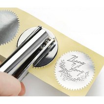 압인기 도장 스탬프 로고 핸드 펀치 휴대용 스탬핑 프레스 사무용, 3. 스탬프 스티커 - 빅 레드 (100개)