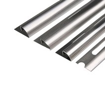 스텐 라운드 재료분리대(폴리싱 헤어라인) 4사이즈(8 10 12 15mm) 2.4M _몰딩 마루몰딩 바닥타일 타일마감 마감재 꼼꼼이 코너비드 ㄱ자, 8mm, 스텐 폴리싱(유광)