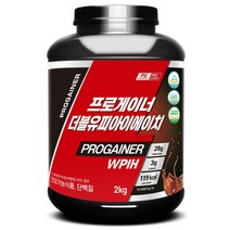 프로게이너 WPIH 2kg 저분자 가수분해 분리유청 단백질보충제 프로틴쉐이크 안전성 기능성 인정 식약처 건강기능식품, 초코맛, 1개