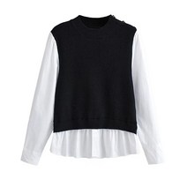 자라 ZARA 스타일 니트스웨터 하이넥 패치 WG03S9BN2017