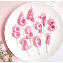 프리미엄 풍선숫자초 생일 케이크 풍선모양초, 핑크풍선숫자초4