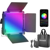 Neewer 앱 컨트롤 최신 660 RGB LED 비디오 조명 360도 풀 컬러 게임 스트리밍 유튜브 웹벡스 방송 웹 컨퍼런스 사진 반도어/U 브래킷 CRI 97+