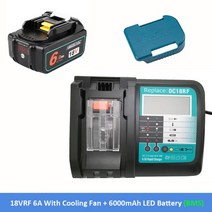 전기 자전거 충전기 도구 전원 USB Prot 18VRF 냉각 팬용 18VRC 배터리 Makita 3A 6A 144V 18V Bl1830 Bl1430 BL1860 BL1890, CHINA_18RF 6A LCD with 6A | 미국